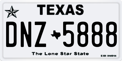 TX license plate DNZ5888