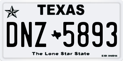 TX license plate DNZ5893