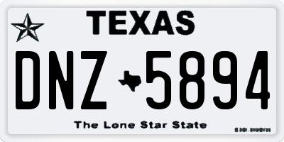 TX license plate DNZ5894