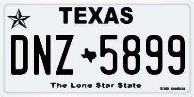TX license plate DNZ5899