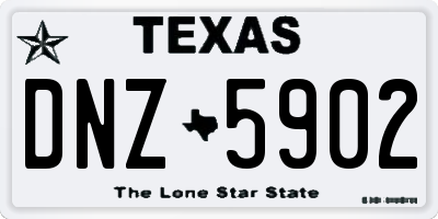TX license plate DNZ5902