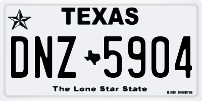 TX license plate DNZ5904