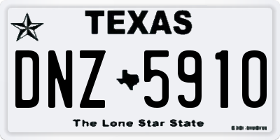 TX license plate DNZ5910