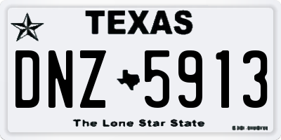TX license plate DNZ5913