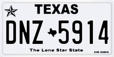 TX license plate DNZ5914