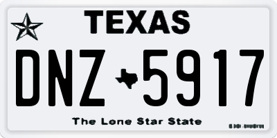 TX license plate DNZ5917