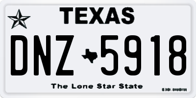 TX license plate DNZ5918