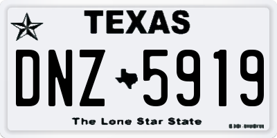 TX license plate DNZ5919