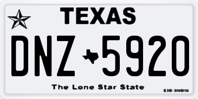 TX license plate DNZ5920