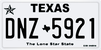 TX license plate DNZ5921