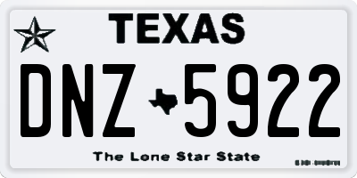 TX license plate DNZ5922