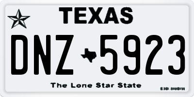 TX license plate DNZ5923