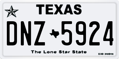 TX license plate DNZ5924