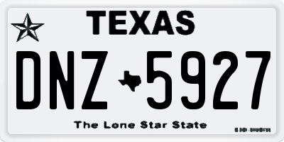 TX license plate DNZ5927