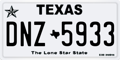 TX license plate DNZ5933