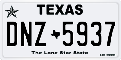 TX license plate DNZ5937