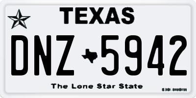 TX license plate DNZ5942