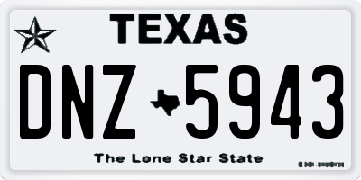 TX license plate DNZ5943