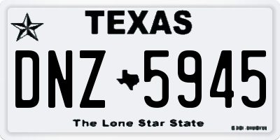 TX license plate DNZ5945