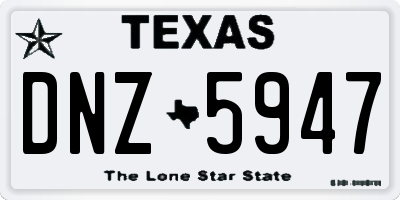 TX license plate DNZ5947