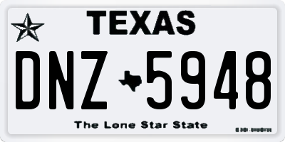 TX license plate DNZ5948