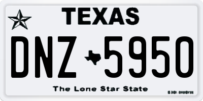 TX license plate DNZ5950