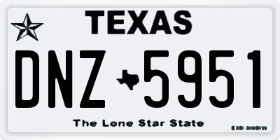 TX license plate DNZ5951