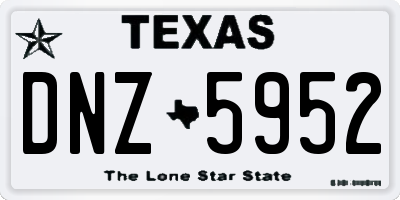 TX license plate DNZ5952