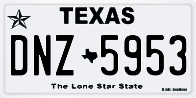 TX license plate DNZ5953