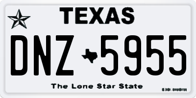 TX license plate DNZ5955