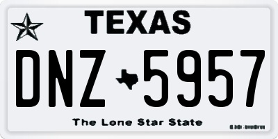 TX license plate DNZ5957