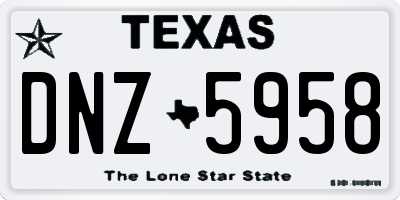 TX license plate DNZ5958