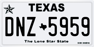 TX license plate DNZ5959