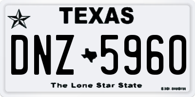 TX license plate DNZ5960