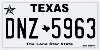 TX license plate DNZ5963