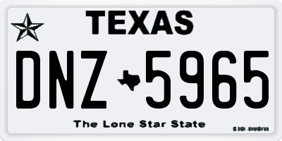 TX license plate DNZ5965