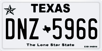 TX license plate DNZ5966