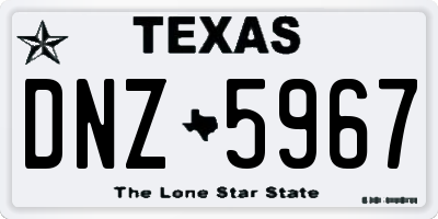TX license plate DNZ5967