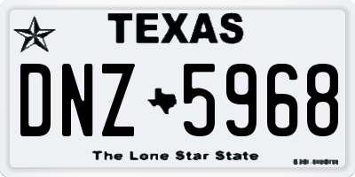 TX license plate DNZ5968