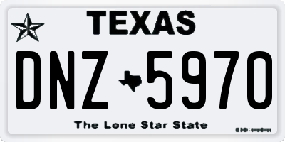 TX license plate DNZ5970