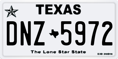 TX license plate DNZ5972