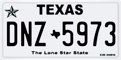 TX license plate DNZ5973