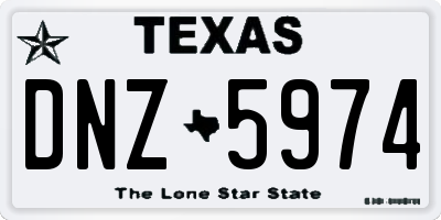 TX license plate DNZ5974
