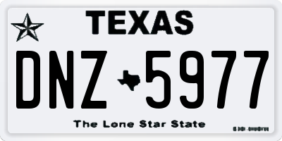 TX license plate DNZ5977