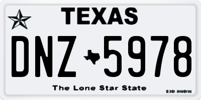 TX license plate DNZ5978