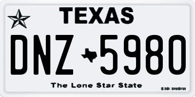 TX license plate DNZ5980
