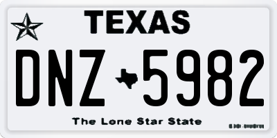 TX license plate DNZ5982