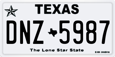 TX license plate DNZ5987