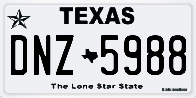 TX license plate DNZ5988
