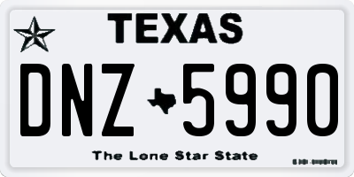 TX license plate DNZ5990